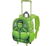 Mochila 3D Hulk Pequeña, con Ruedas, Trolley 3D Hulk, Licencia 100% Oficial, 30 x 25 x 10 cm, Karactermania - Kiglam