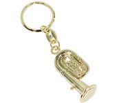MEGA MUSIC Llavero Tuba Dorado 5cm Brillante Realista Instrumento Musical