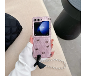Fashion Bow Knot Chain Lanyard Phone Case For Samsung Galaxy Z Flip 5 4 3 Wave Bracelet Soft Silicone Cover for Galaxy Z Flip 5