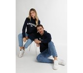 D.Franklin Sudadera de Mujer Varsity Oversized Crew Neck       - Sudadera para Mujer - Moda casual Mujer