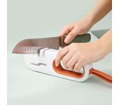 Afiladores de los mejores: Herramienta 3 en 1 para afilar Los cuchillas de cocina, cuchillas puladas, apilador Manual para los cuchillas de Maple, color Naranja.