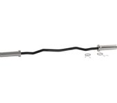 SPORTNOW Barra de Pesas de Acero 120 cm Barra Curl EZ Ø50 mm con 2 Presillas Carga 100 kg Barra Olímpica para los Discos de Ø5 cm Entrenamiento en Gimnasio Casa Negro y Plata