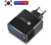 55W Fast Charging Charger 6Ports USB Type C Charger For Samsung A23 S23 iPhone 15 14 Xiaomi Tablet Portable Wall Mobile Charger