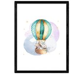 Nacnic Poster Con Ilustración De Animal. Lámina Con Imágenes Infantiles De Animales. Globo Con Amigos.