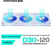 PHANTEKS D30-120 12cm ARGB splicing-free chassis cooling fan 30mm thick 7 blades high wind pressure four-sided illusion