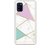 Funda compatible con Samsung Galaxy A41 - Be Unique Funda Gel mármol colores franja dorada