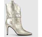 Botines de mujer en piel metalizada de color cava | LODI Zapatos de mujer online.