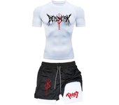 Anime Berserk Compression Set Men's Workout Gym Tshirts Breathable Running Shorts Quick Dry Sports Rash Guard Sportwear Set