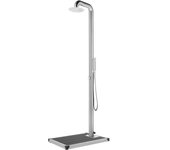 vidaXL Ducha de Jardín con Base 230 cm Acero Inoxidable Soporte Playa Color Gris,  Marrón, y mas