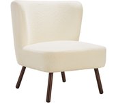 Tectake - Sillón de cóctel ROBINA en tejido bouclé, Acolchado, Capacidad hasta 120 kg, Sillón moderno, Estilo escandinavo, Relleno de espuma grueso y denso, Muebles de salón moderno, Sillón de cocktail, Tapas antideslizantes, Patas de acero
