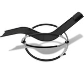vidaXL Tumbona geométrica de jardín acero Negro y gris, Crema, Taupé Sillas de Exterior Ideal para jardín, playa, piscina, terraza Tumbona Piscina Tumbonas Playa Tumbonas Jardín Exterior