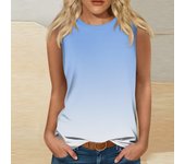 Women'S Fashion Summer Round Neck Tank Top Lightweight Sleeveless  Print Tank Top Traf 2024 Mujer Sleeveless T-Shirt майка