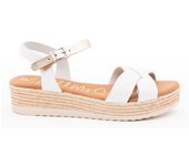 Sandalia De Mujer Plataforma Oh My Sandals 5693 Blanco