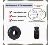 Luggage PU Rubber Wheel Replacement Accessories Repair Trolley Suitcase Travel Password Box Wear-Resistant Compression Rollers