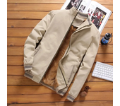 Autumn And Winter New Men's Fashion Aviator Jacket Fleece Warm Baseball Jacket Solid Color Zipper Large Size Top M-5XL