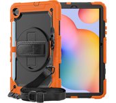 For Samsung Galaxy Tab S6 Lite 10.4 inch 2020 2022 2024 with Screen Protector & Shoulder Strap Hand Strap Stand Case