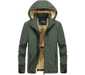 Man Leisure Thickening Tops New Solid Color Outdoors Keep Warm Removable Hat Coats Winter Multiple Pockets Fleece Jacket Man