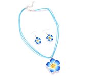 Egg Flower Earrings Necklaces Set Pendant Bohemia Flower Necklaces Earrings Drop Earrings Choker Bohemia Style Jewelry Party