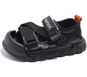 Boys' Fashion Sandals 2024 Summer New Girls Toes Capped Flat Shoes Kids Handsome Versatile Beach Shoes Anti Slip Wear-resistant