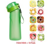 Air UP Sports Water Bottle With 10 Flavor Pods Set, 750ml Alr Up With Straw 0 Sugar Fruit Fragrance Cup For School Outdoor Gym