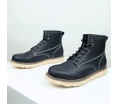 Botas de hombre versátiles de moda americana de cuero británico al aire libre suela gruesa