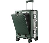 maleta de cabina Un marco de aluminio multifuncional para maletas con un nuevo portavasos USB de 20 / 24 pulgadas y una puerta de embarque de gran capacidad maletas de viajes cabina