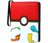 Álbum para cartas coleccionables - Álbum de cartas de colección con cremallera - Carpeta de 4 bolsillos - 55 páginas para 440 cartas - Poke Ball-Design - rojo