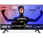 TV 32 Pulgadas Smart TV, HD LED,Diseño sin Marco,HDR Google TV,Asistente de Google, Google Play,Chromecast Integrado,Dolby Audio, WiFi Bluetooth,HDMI,USB 2.0 Ci+