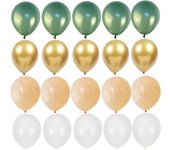 20Pcs Jungle Animal Theme Retro Green Gold White Latex Balloons Wedding Baby Shower Birthday Party Decoration Supplies