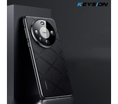 KEYSION Grid Pattern Leather Case for huawei Mate 60 Pro+ 50 Pro Plating PC Camera Protection Phone Cover for Huawei Mate 40 Pro