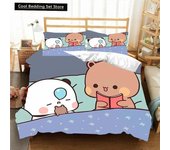 Kawaii Bubu and Dudu 3D Printing Anime Bedding Set Duvet Cover Comforter Bed Single Twin Full King Queen Size Bedding Set Kids