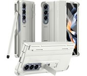Flameproof For Samsung Galaxy Z Fold 4 Case Pen Slot Stylus Glass Film Stand Hinge Protection Cover