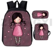 Classic Fashion Santoro Gorjuss 3D Print 3pcs/Set pupil School Bags Laptop Daypack Backpack Inclined shoulder bag Pencil Case