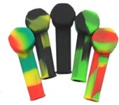 5x 3.4'' Mini Silicone Smoking Hand Pipe with Metal Bowl & Cap Lid Pocket Pipe