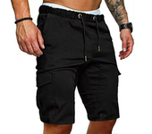 Pantalones cortos informales para hombre, pantalones cortos Cargo de verano para gimnasio, deporte, correr, entrenamiento, pantalones Cargo, pantalones para correr, pantalones cortos sólidos con cordón para correr para hombre