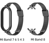 Strap For Mi Band 9 8 7 6 5 4 3 Smart Bracelet Women Girls Fashion Metal Mesh Watchband Replacement Accessories