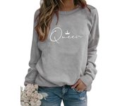 Queen Autumn and Winter Women's Top Printed Casual Loose Sweatshirt HB064