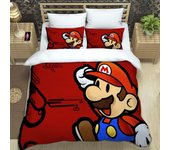 Japanese Games Super Mario Pattern Quilt Cover With Pillowcases Microfiber 3D Digital Printed Bedding Set Twin Full Queen King