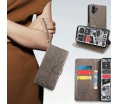 Funda de cuero PU para Nothing Phone2 / Nothing Phone (1),Funda de cartera a prueba de golpes con correa de mano
