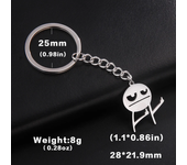 Teamer Funny Middle Finger Stickman Keychain 2024 Cute Trend School Bag Car Key Pendant Couple New Trinket Gift Keyring