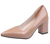 Zapatos de tacón alto para mujer 2025 zapatos de boca baja puntiagudos para mujer zapatos de moda de tacón grueso de talla grande 43
