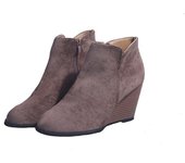 New Autumn Women's Shoes Leopard Print High Heel Wedge Heel Martin Boots