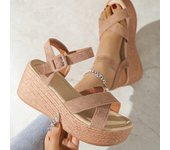 Tacón de Cuña de 7cm, novedad de verano, plataforma de moda, hebilla inferior gruesa, zapatos informales cómodos para caminar, sandalias para mujer