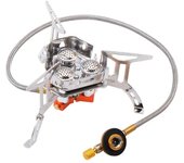 Outdoor gas camping backpack 5800W portable burner, fuel tank adapter kitchen stove, piezoelectric igniter