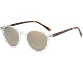 Gafas de sol polarizadas redondas retro para hombre y mujer, gafas de sol clásicas con montura de leopardo, gafas de sol negras de moda para conducir, gafas para hombre y mujer UV400