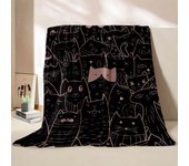 Cute Cartoon Cat Printed Believer Blanket Warm Soft and Comfortable Home Travel Office Sofa Blanket Play Mat