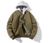 Men Bomber Jacket Women Solid Autumn Winter Pilot Jacket Fashion Vintage Hooded Baseball Coat Casual Windbreak Red Pink