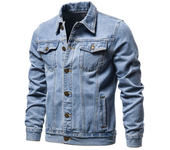 Spring Men Solid Lapel Denim Jackets Fashion Motorcycle Jeans Jackets Hommes Slim Fit Cotton Casual Black Blue Coats