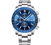 Nuevo reloj de hombre multifunctional steel strap reloj de cuarzo