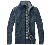 Autumn Winter Thick Men's Knitted Sweater Coat Casual Jacket Full Zip Cardigan Fleece Sweaters Male Knitting Jackets Cardigan